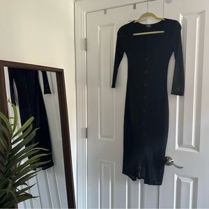 Express Black Midi Bodycon Dress